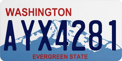 WA license plate AYX4281