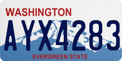 WA license plate AYX4283