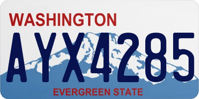 WA license plate AYX4285