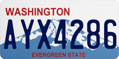 WA license plate AYX4286