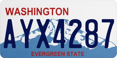 WA license plate AYX4287