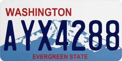 WA license plate AYX4288