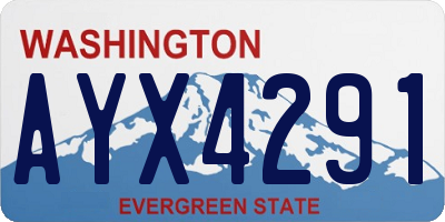 WA license plate AYX4291