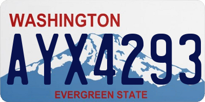 WA license plate AYX4293