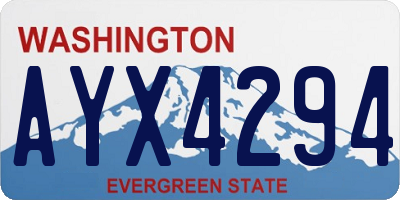 WA license plate AYX4294