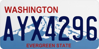 WA license plate AYX4296