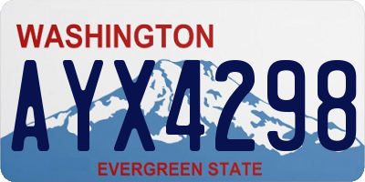 WA license plate AYX4298