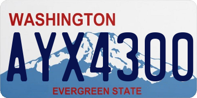 WA license plate AYX4300