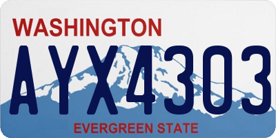 WA license plate AYX4303