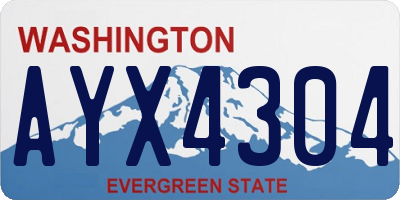 WA license plate AYX4304