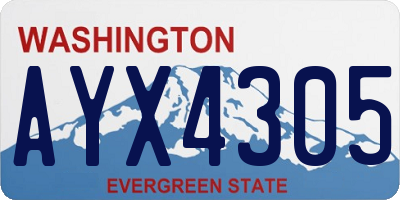 WA license plate AYX4305