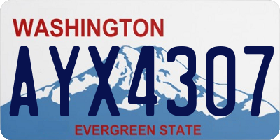 WA license plate AYX4307