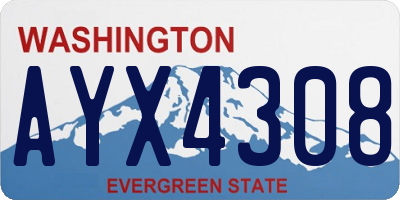 WA license plate AYX4308