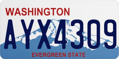 WA license plate AYX4309