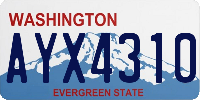 WA license plate AYX4310