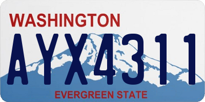 WA license plate AYX4311