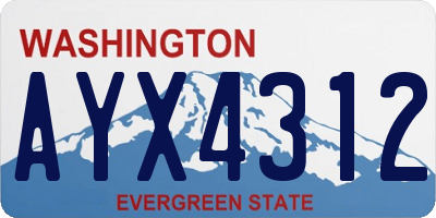 WA license plate AYX4312