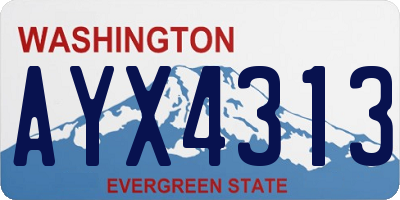 WA license plate AYX4313