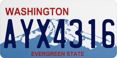 WA license plate AYX4316