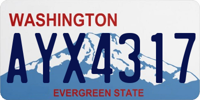 WA license plate AYX4317