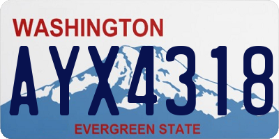 WA license plate AYX4318