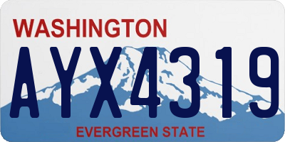 WA license plate AYX4319