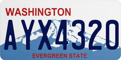 WA license plate AYX4320