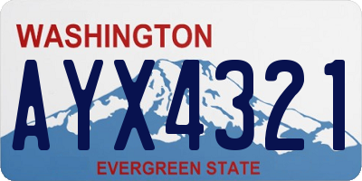 WA license plate AYX4321