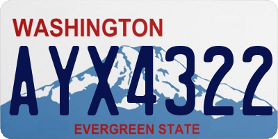 WA license plate AYX4322