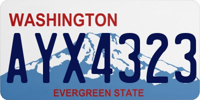 WA license plate AYX4323