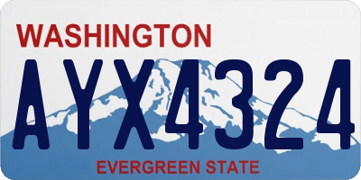 WA license plate AYX4324