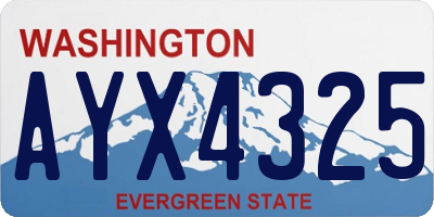 WA license plate AYX4325