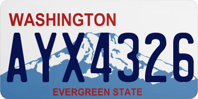 WA license plate AYX4326