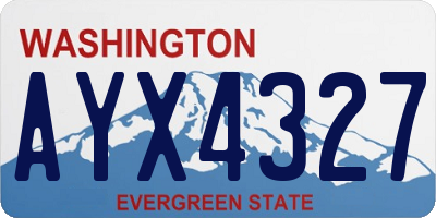 WA license plate AYX4327