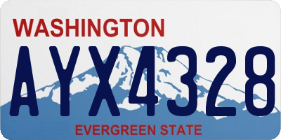 WA license plate AYX4328