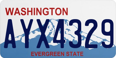 WA license plate AYX4329