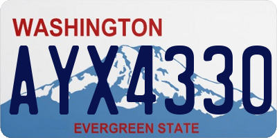 WA license plate AYX4330