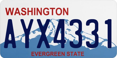 WA license plate AYX4331