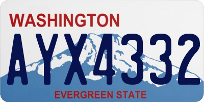 WA license plate AYX4332