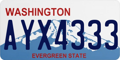 WA license plate AYX4333