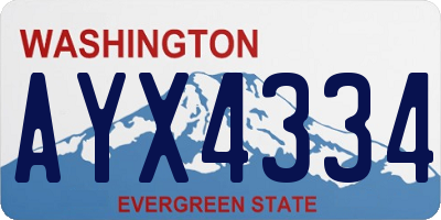 WA license plate AYX4334