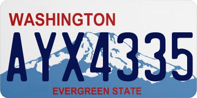 WA license plate AYX4335