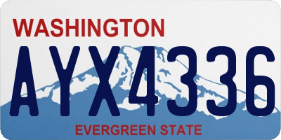 WA license plate AYX4336