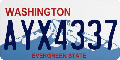 WA license plate AYX4337