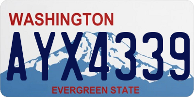 WA license plate AYX4339