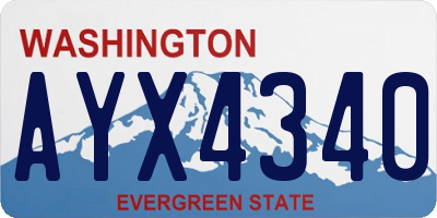 WA license plate AYX4340