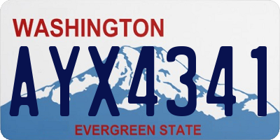 WA license plate AYX4341