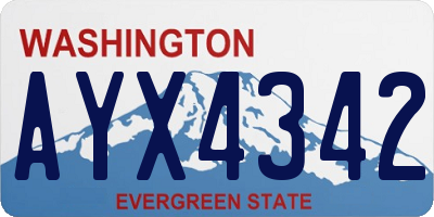 WA license plate AYX4342