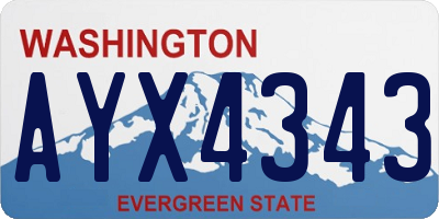 WA license plate AYX4343