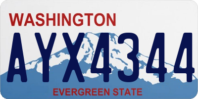 WA license plate AYX4344